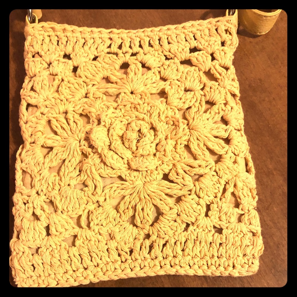 Crochet crossbody sling purse